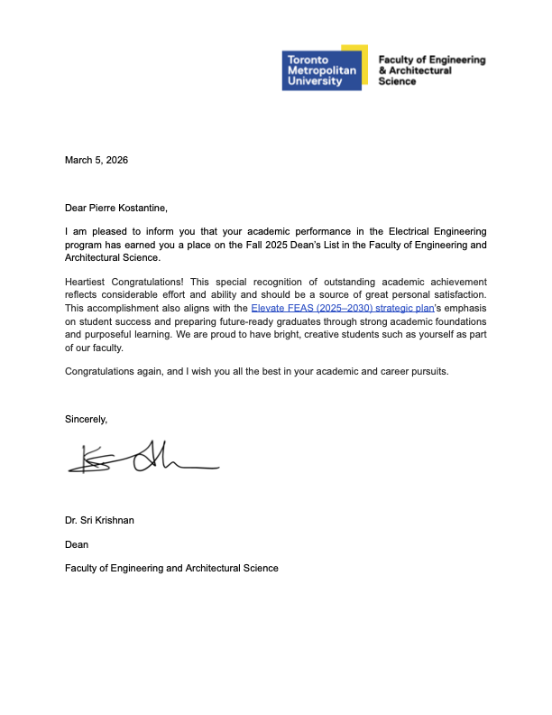 Dean's List Achievement